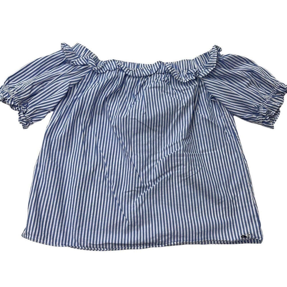 Vineyard Vines For Target Blue White Striped Off The Shoulder Top Sz XS